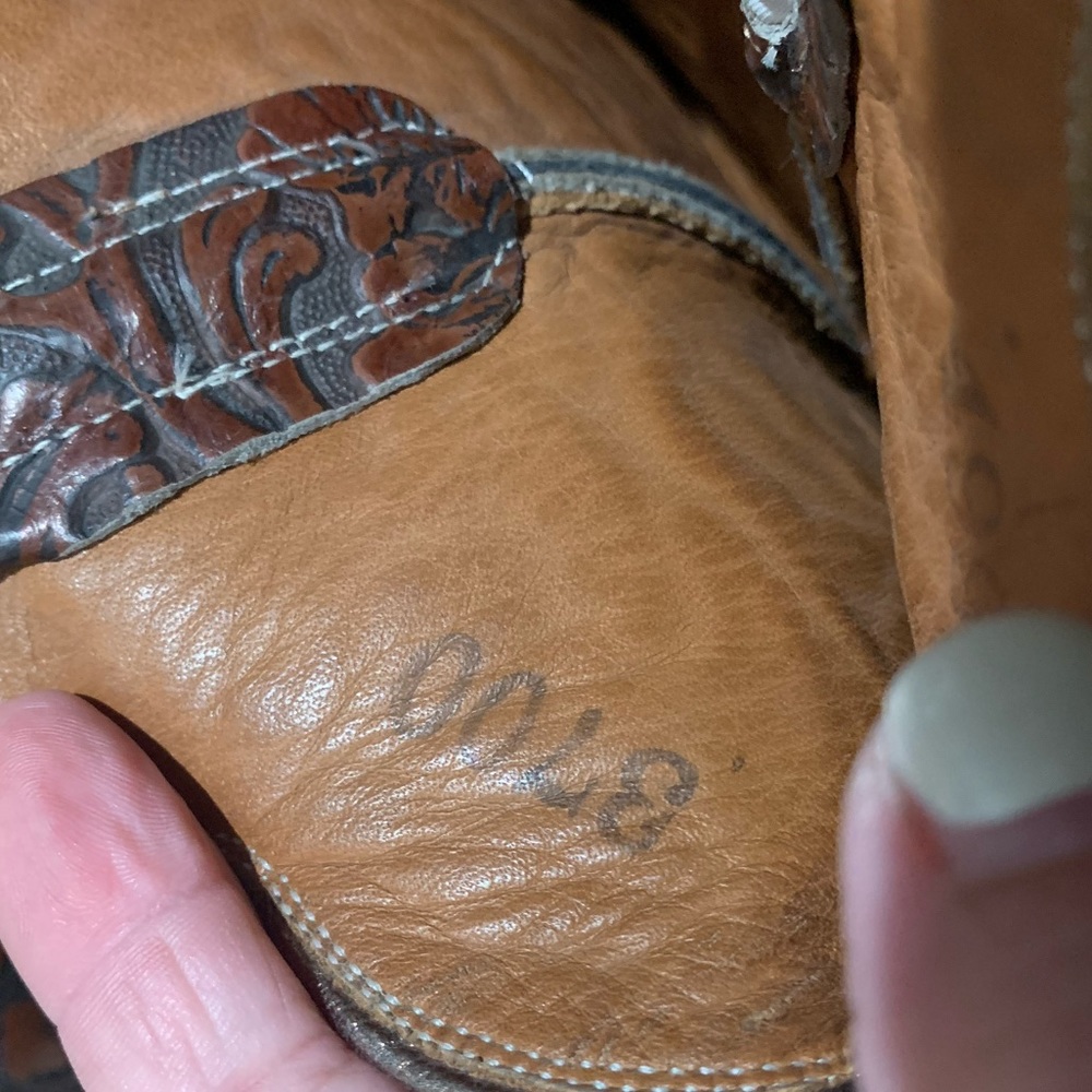 Rios of Mercedes leather embossed cowboy cowgirl boots! Sz 7 - Picture 5 of 7